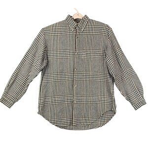 VTG Legal Jeans Mens Med Shirt Jacket Mid-Weight Houndstooth Plaid Button Up 90s